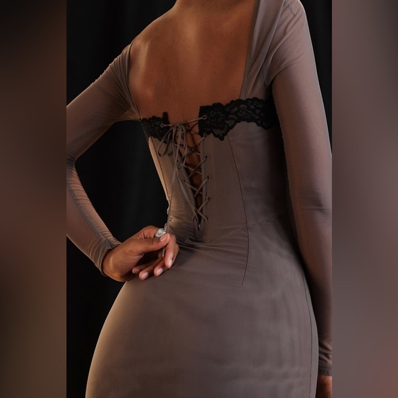 HOUSE OF CB Seraphina Smoke Corset Dress Large - Picture 8 of 13